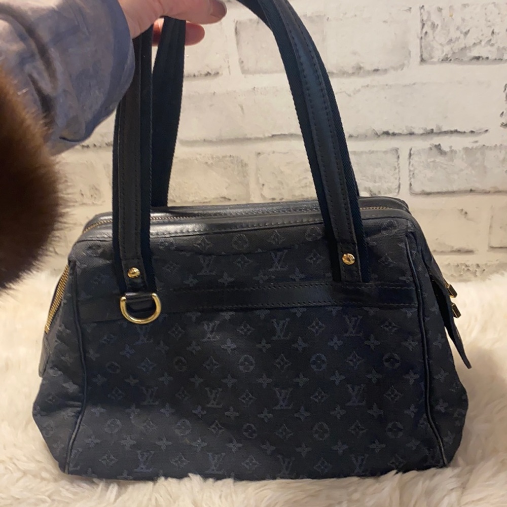 Louis Vuitton mini Lin blue Josephine top Handle bag